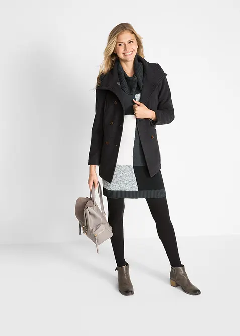 Stickad knälång klänning, bonprix