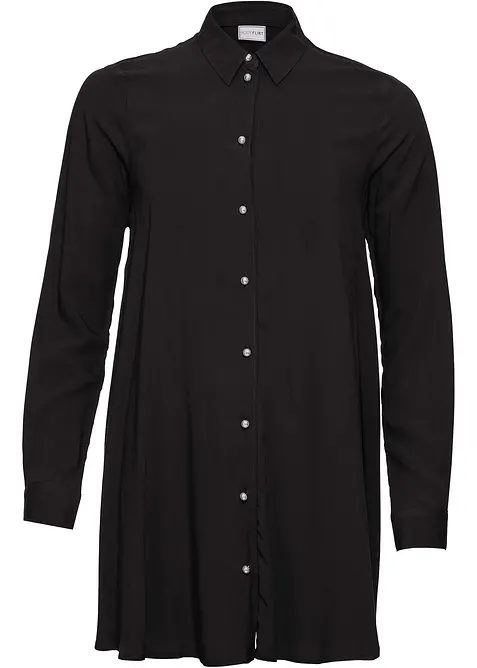 Blus med knappslå och pärlemorknappar, bonprix