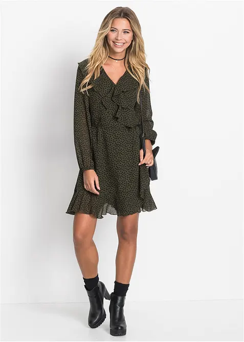 Miniklänning med omlottlook, bonprix