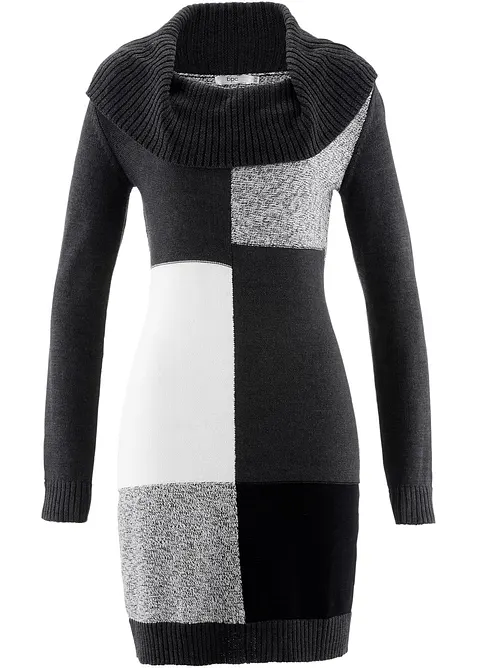 Stickad knälång klänning, bonprix