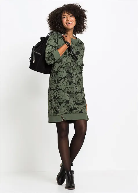 Mönstrad jerseyklänning, bonprix