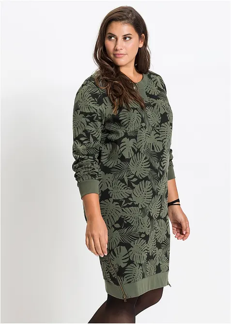 Mönstrad jerseyklänning, bonprix