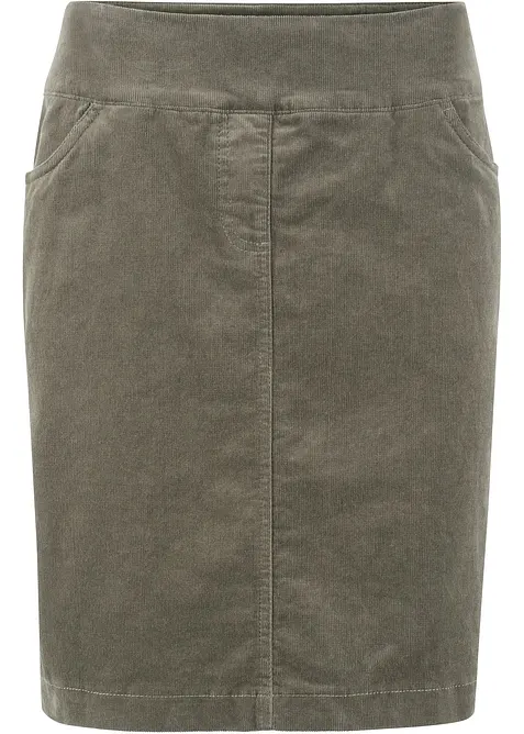 Manchesterkjol i bomullsstretch, bonprix