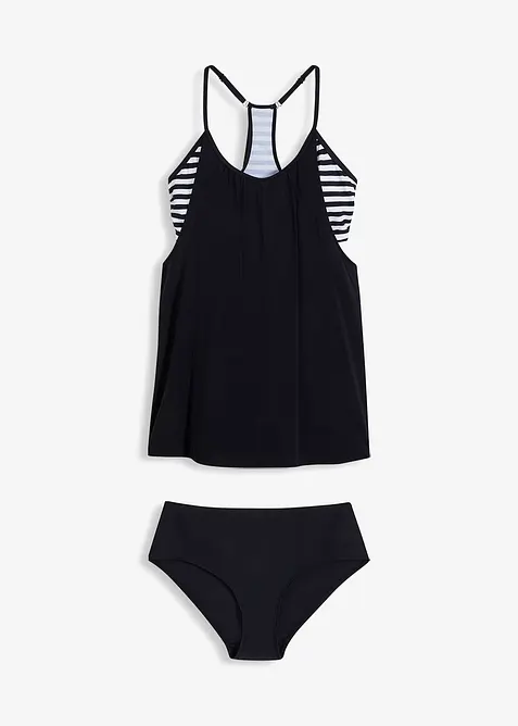 L&aring;ng tankini (2 delar) med lager-p&aring;-lager-look, bonprix