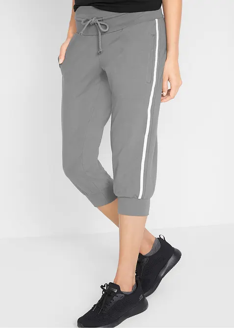 Joggingbyxa av bomull i caprimodell (2-pack), bonprix