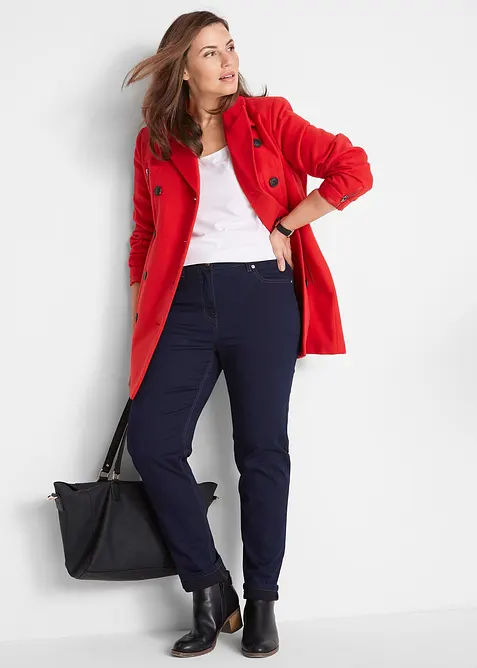 Slim Fit Jeans Mid Waist, med bekv&auml;m midja, bonprix