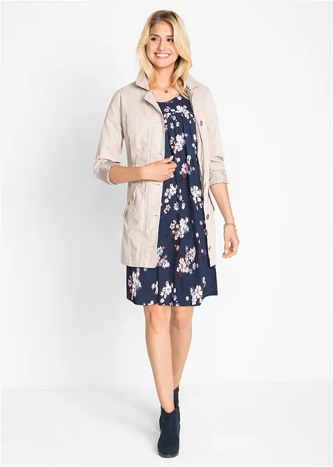 Kort jerseyklänning i mjuk viskosmix, bonprix