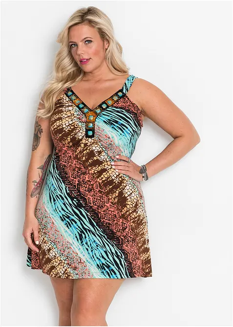 A-linjeformad jerseykl&auml;nning, bonprix