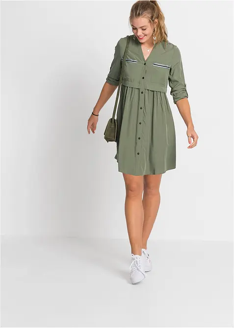 Kort skjortblusklänning, bonprix