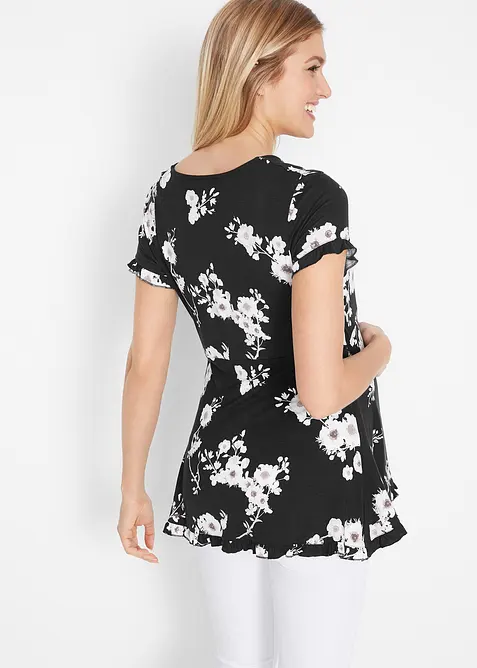 Blommig mamma-/amningstunika i viskos, bonprix