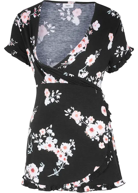 Blommig mamma-/amningstunika i viskos, bonprix
