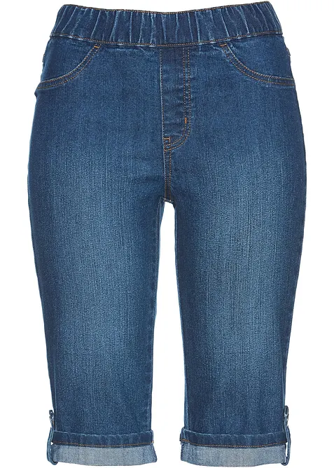 Jeansbermudas med res&aring;rmidja, bonprix