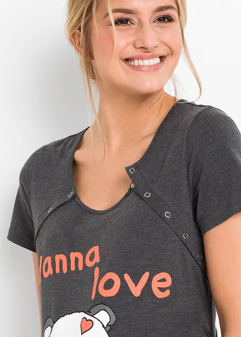 Amningspyjamas med shorts och ekologisk bomull, bonprix