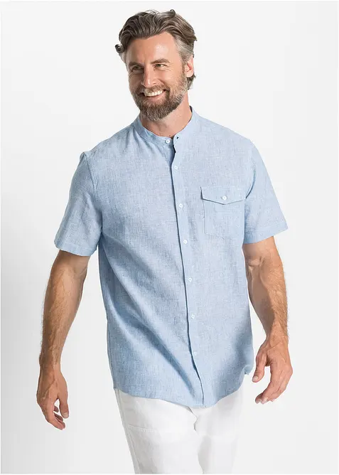 Kortärmad skjorta i linnekvalitet, bonprix