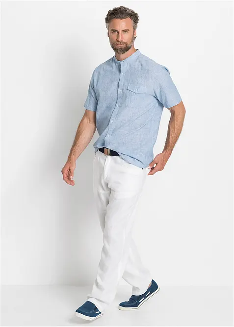 Kortärmad skjorta i linnekvalitet, bonprix