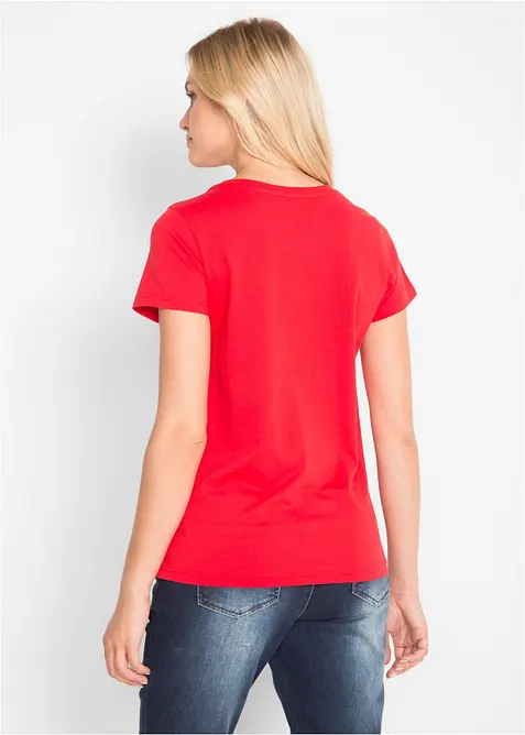 T-shirt med rund halsringning (5-pack), kortärmad, bonprix