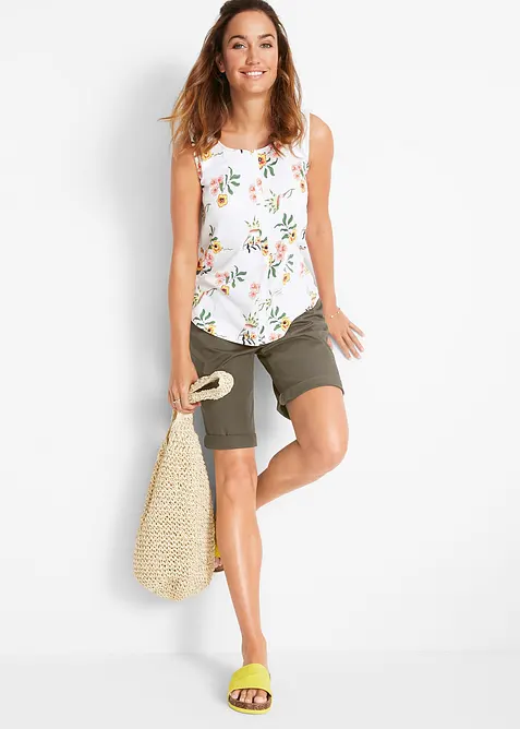 Papertouch-bermudas med bomull och bekv&auml;m midja, bonprix