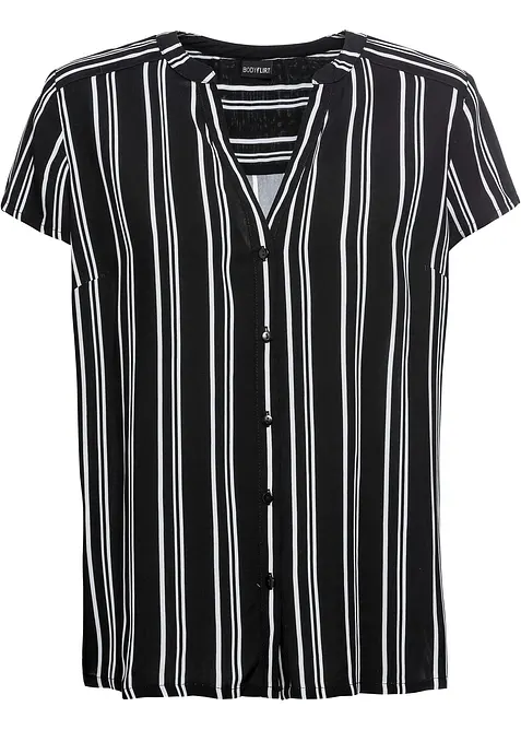 Kort&auml;rmad blus av ren viskos, bonprix