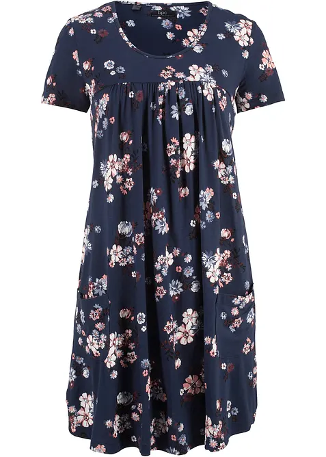 Kort jerseyklänning i mjuk viskosmix, bonprix