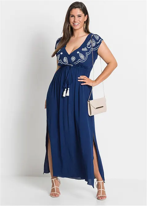 Maxiklänning med broderi, bonprix