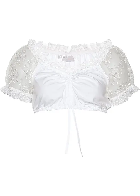Dirndlblus med singoalla&auml;rmar med spets, bonprix