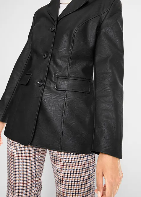 L&aring;ng kavaj i skinnimitation, bonprix