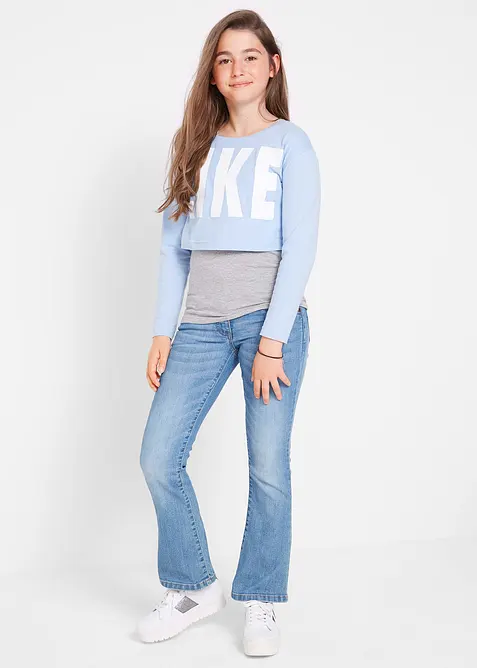 Bootcut Stretch Jeans Mid Waist för barn, bonprix