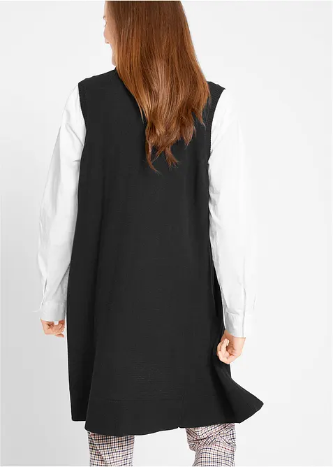 L&aring;ng stickad v&auml;st med fickor, bonprix