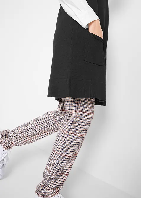 L&aring;ng stickad v&auml;st med fickor, bonprix