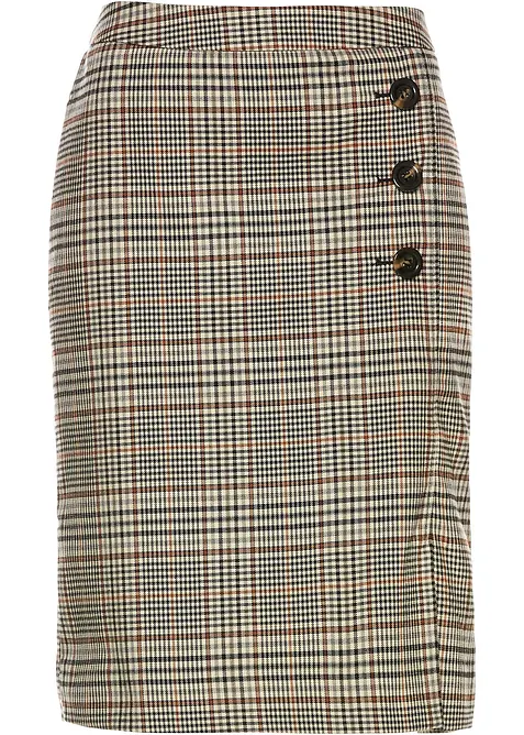 Pennsmal kjol med knappar, bonprix