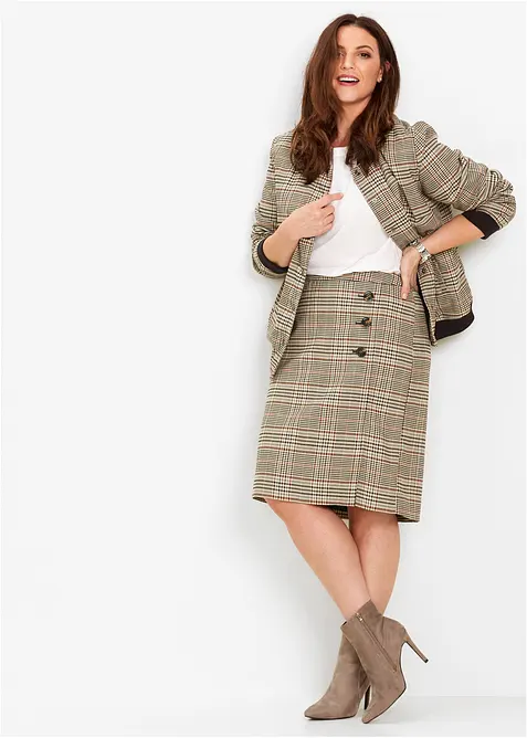 Pennsmal kjol med knappar, bonprix