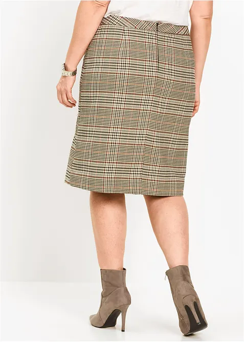 Pennsmal kjol med knappar, bonprix