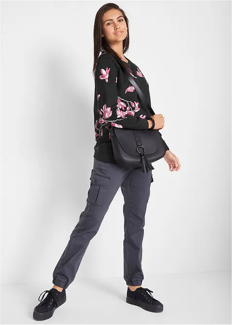 Sweatshirt i ledigt snitt av ren bomull, bonprix