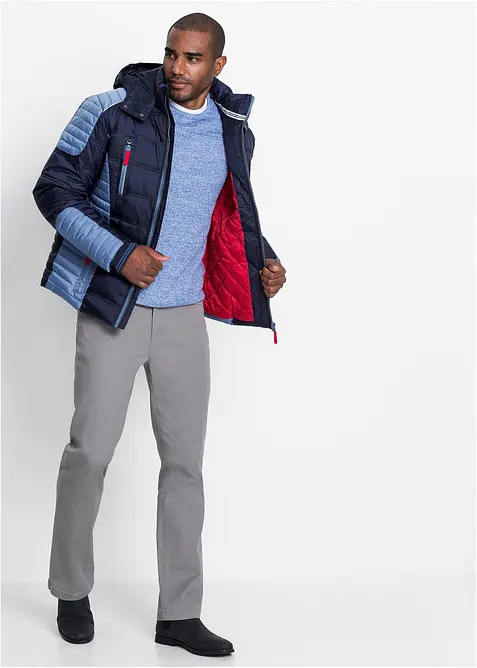 Vadderad täckjacka med avtagbar huva, bonprix