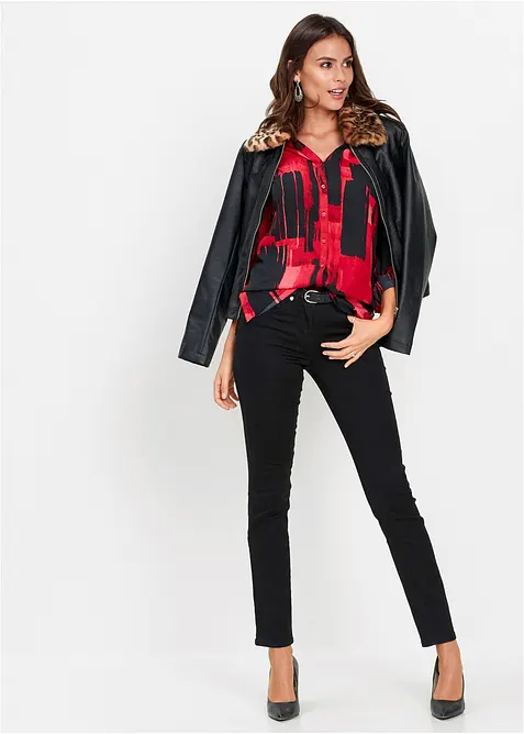 Mönstrad chiffongblus, bonprix