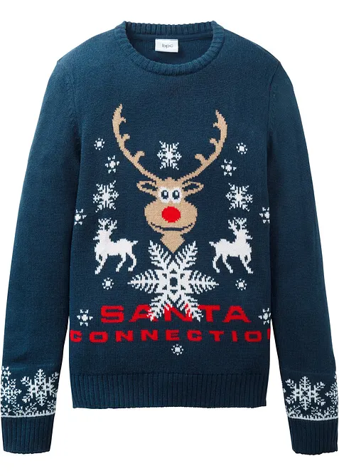 Stickad tröja med julmotiv för barn, bonprix