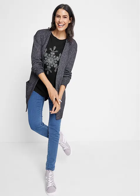 Långärmad topp i ren bomull, bonprix