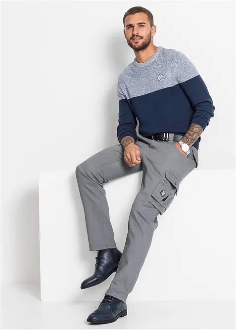 Tröja med colour blocking-look och bomull, bonprix