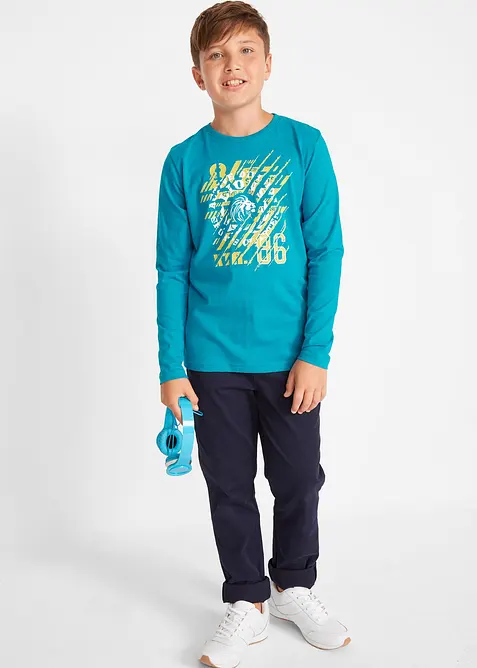 Långärmad T-shirt för barn i ekologisk bomull (2-pack), bonprix