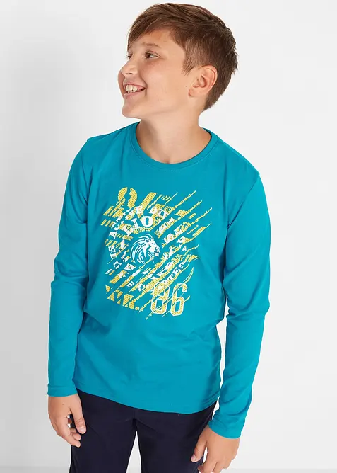 Långärmad T-shirt för barn i ekologisk bomull (2-pack), bonprix