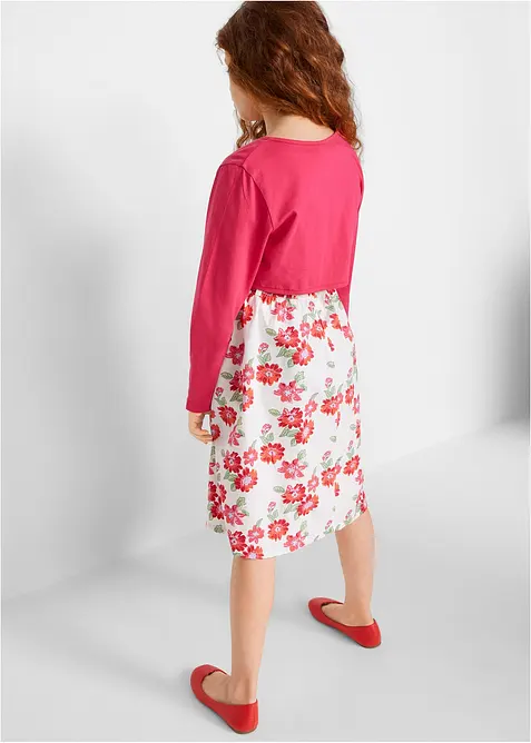 Klänning + skärp + bolero för barn (3 delar), bonprix