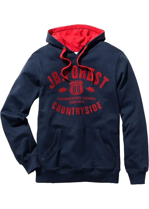 Luvtröja med flockat tryck, bonprix