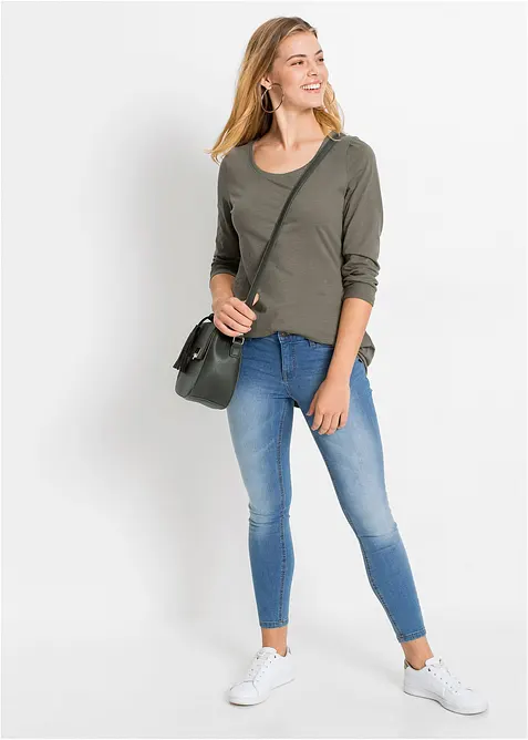 Långärmad lång topp, bonprix