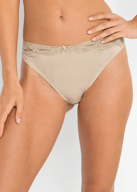 Trosa med spets (3-pack), bonprix