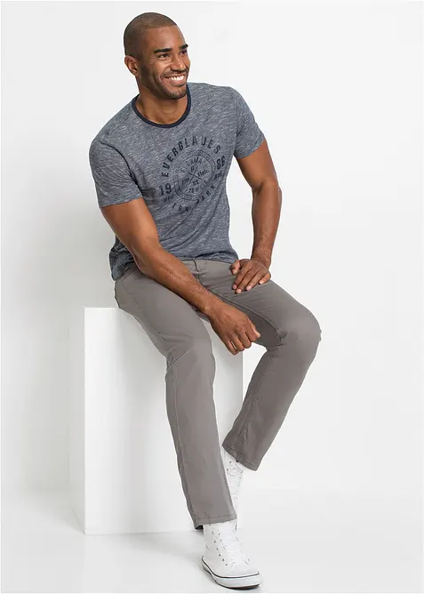 T-shirt i bomull med bekv&auml;mt snitt (2-pack), bonprix