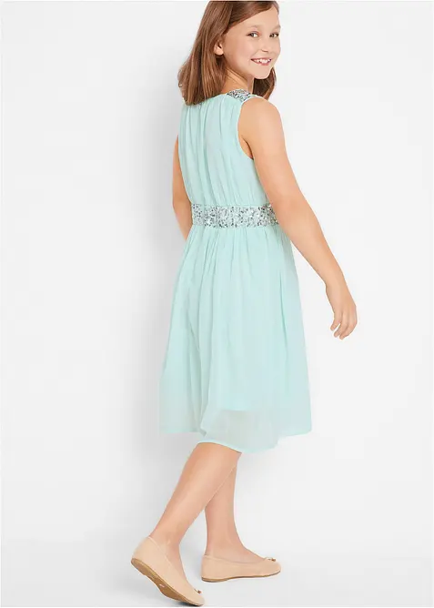 Chiffongklänning med paljettband, bonprix