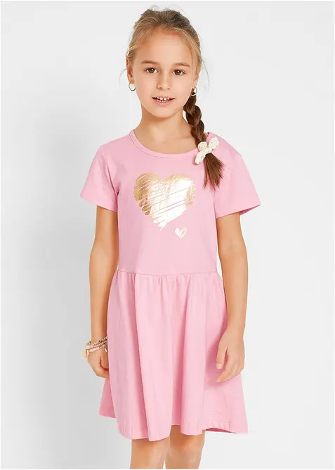 Jerseyklänning i ekologisk bomull (2-pack), bonprix