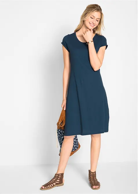 Jerseyklänning i ren bomull, bonprix