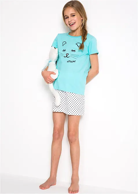 Pyjamas med shorts för barn (2 delar) i ekologisk bomull, bonprix