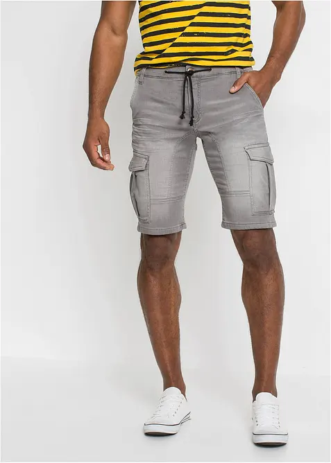 Jeansshorts i trikå, Regular Fit, bonprix